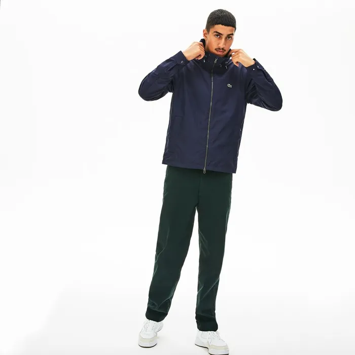 Hooded WeatherAdaptable Windbreaker Jacket Navy Blue Mens Lacoste Jackets and Coats USA Hooded WeatherAdaptable Windbreaker Jacket Navy Blue Mens Lacoste Jackets and Coats USA
