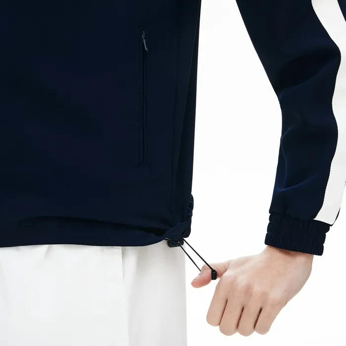Hooded ZipUp Sweatshirt BlackWhite Womens Lacoste Sweaters and Sweatshirts Gift for Friend