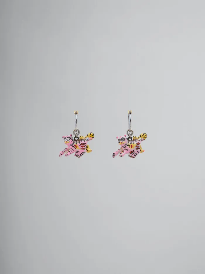 Hook Earrings With Tiger Pendants Women Marni Earrings
