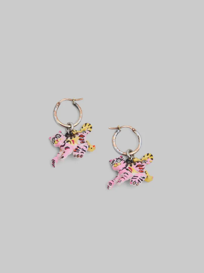 Hook Earrings With Tiger Pendants Women Marni Earrings