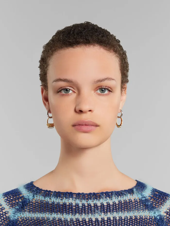 Hoop Earrings With Mismatched Rings Women Marni Earrings