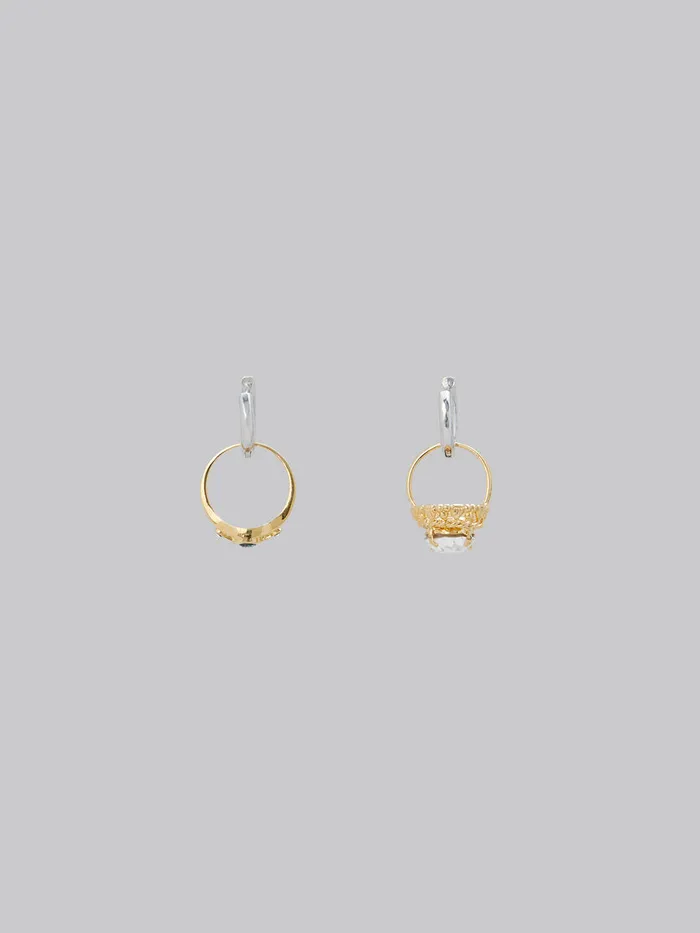 Hoop Earrings With Mismatched Rings Women Marni Earrings