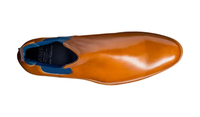 Hopper 8211 Cedar Calf Navy Elastic Mens Barker Shoes Boots