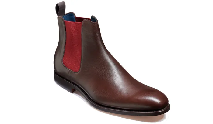 Hopper 8211 Dark Walnut Burgundy Elastic Mens Barker Shoes Boots