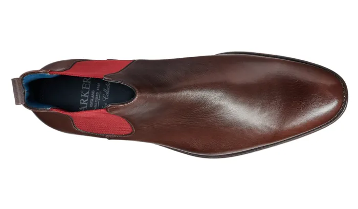 Hopper 8211 Dark Walnut Burgundy Elastic Mens Barker Shoes Boots