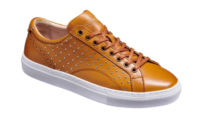 Isla 8211 Cedar Calf Studs Womens Barker Shoes Sneakers