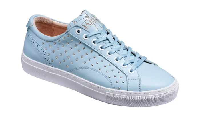 Isla 8211 Pale Blue Calf Studs Womens Barker Shoes Derbys