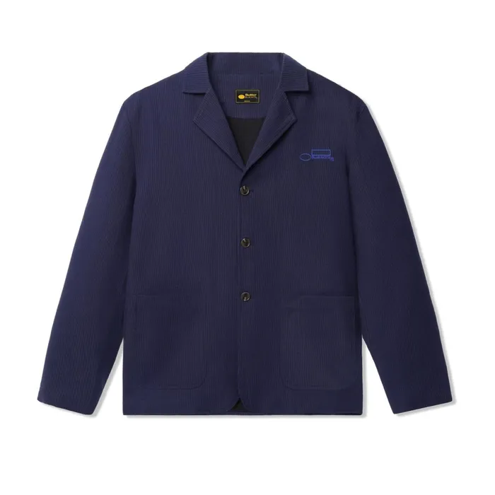 Jackets Men Butter Goods Blue Note Casual Suit Jacket Navy Seersucker