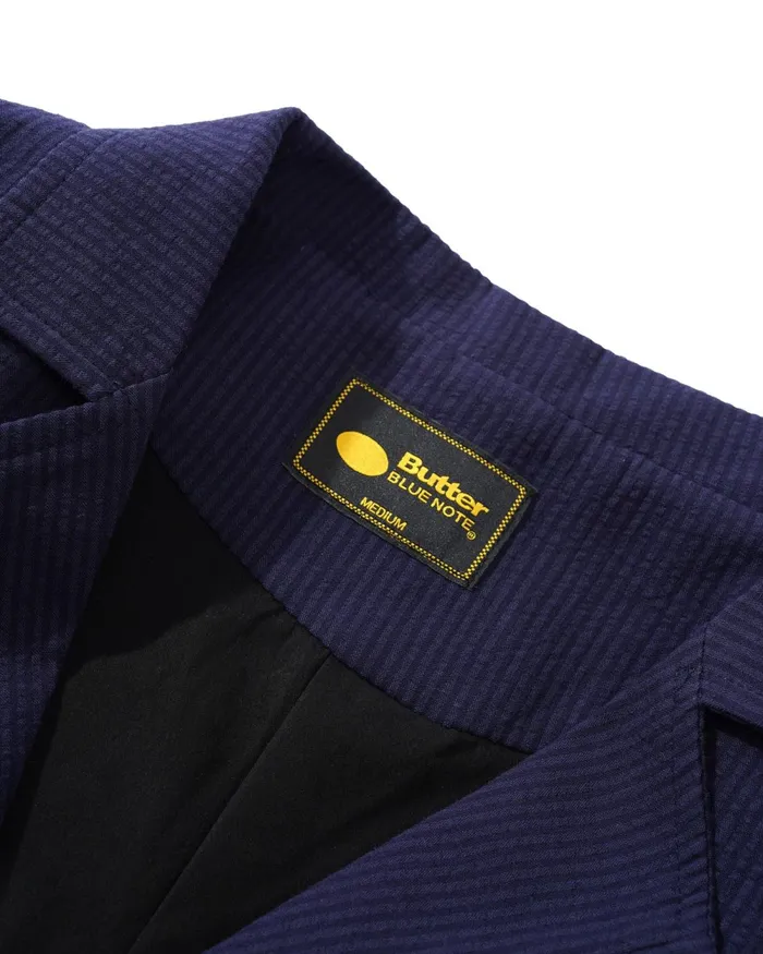 Jackets Men Butter Goods Blue Note Casual Suit Jacket Navy Seersucker Jackets Men Butter Goods Blue Note Casual Suit Jacket Navy Seersucker