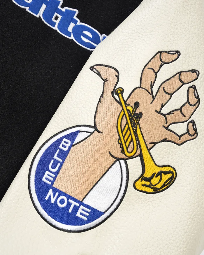 Jackets Men Butter Goods Blue Note Varsity Jacket Navy Cream Jackets Men Butter Goods Blue Note Varsity Jacket Navy Cream