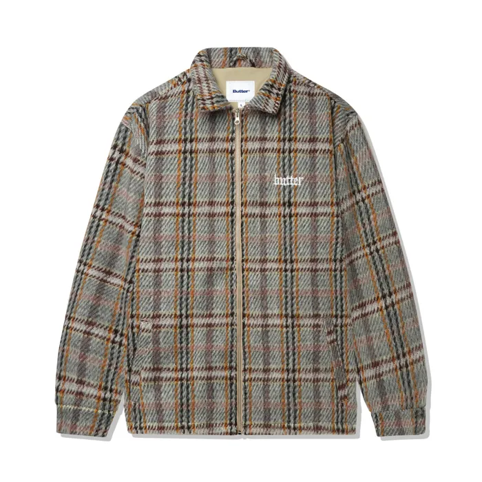 Jackets Men Butter Goods Heavy Plaid Jacket Burgundy Blush Gold