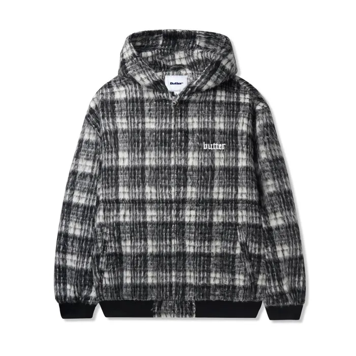 Jackets Men Butter Goods Heavy Plaid Work Jacket Black White