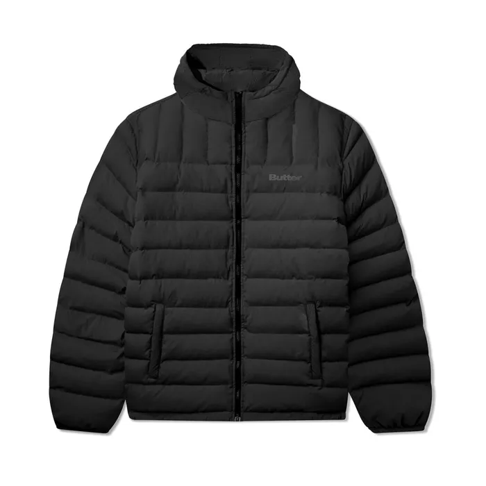 Jackets Men Butter Goods Hooded Puffer Jacket Black