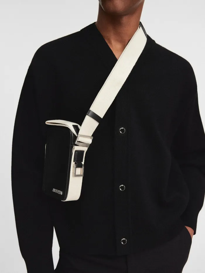 JACQUEMUS Bags Grosgrain CrossBody Bag Black 8211 Men