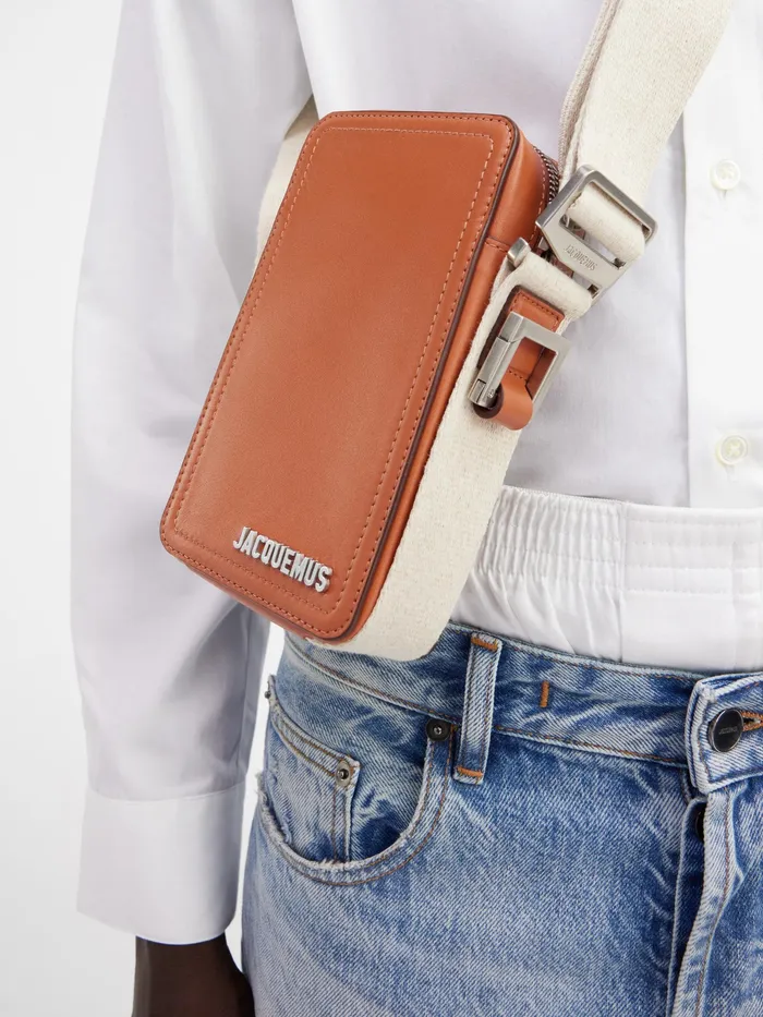 JACQUEMUS Bags Grosgrain CrossBody Bag Light Brown 8211 Men