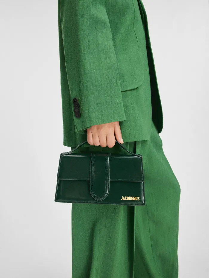 JACQUEMUS Bambinos Large Flap Bag Dark Green 8211 Women
