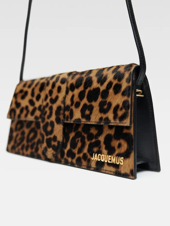 JACQUEMUS Bambinos Long Flap Bag Print Leopard Brown 8211 Women