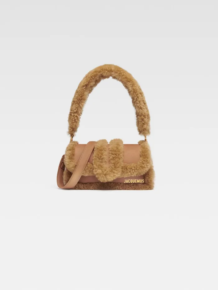 JACQUEMUS Bambinos Mini Puffed Shearling Bag Camel 8211 Women