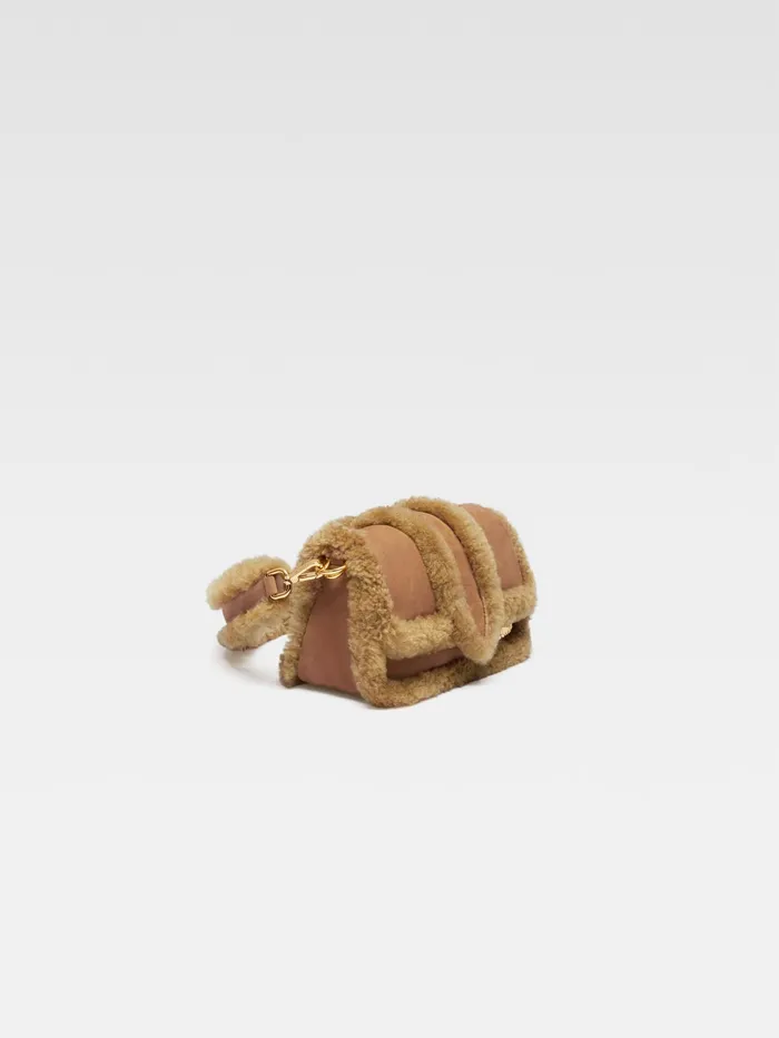 JACQUEMUS Bambinos Mini Puffed Shearling Bag Camel 8211 Women