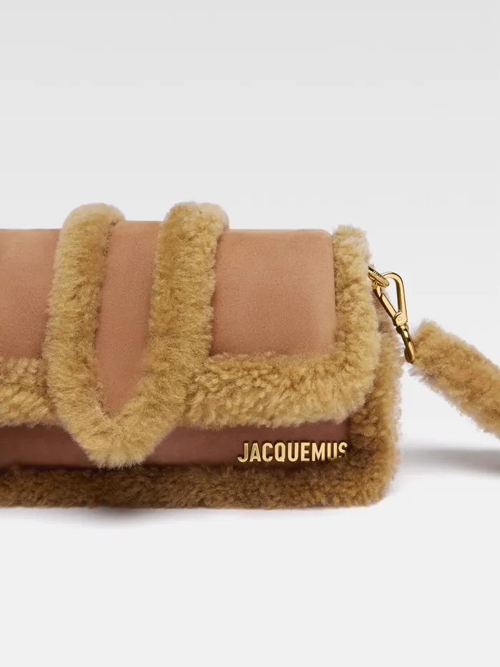 JACQUEMUS Bambinos Mini Puffed Shearling Bag Camel 8211 Women