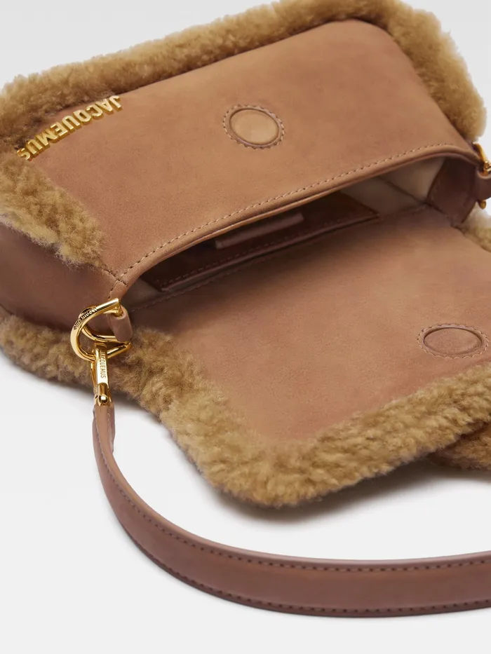 JACQUEMUS Bambinos Mini Puffed Shearling Bag Camel 8211 Women