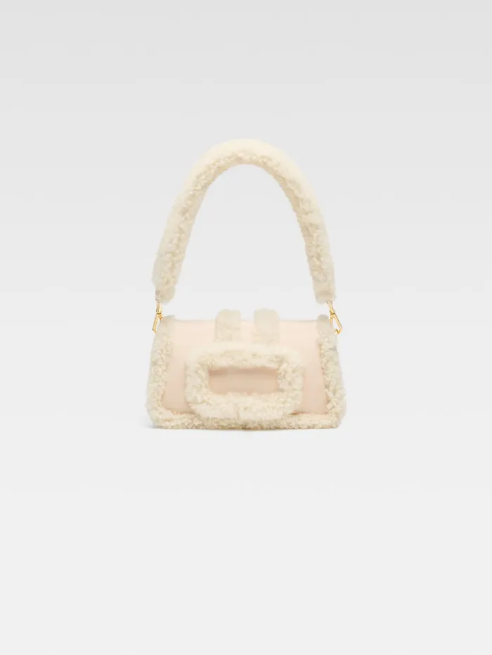 JACQUEMUS Bambinos Mini Puffed Shearling Bag Light Beige 8211 Women