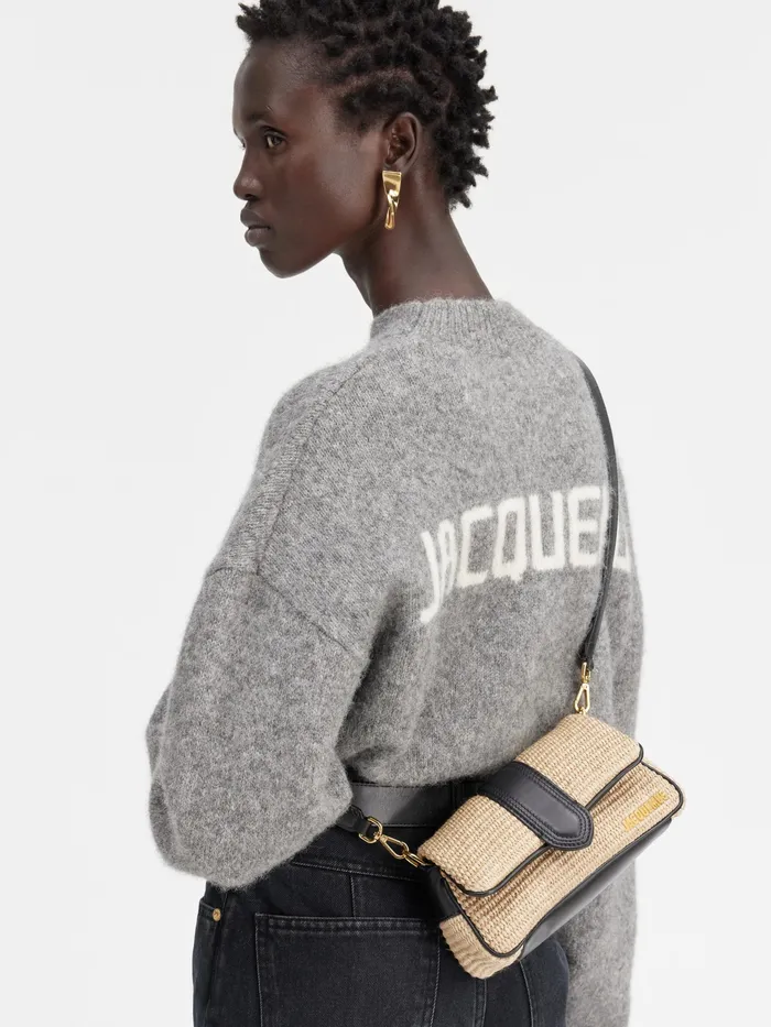 JACQUEMUS Bambinos Mini Puffed Woven Bag Ivoryblack 8211 Women