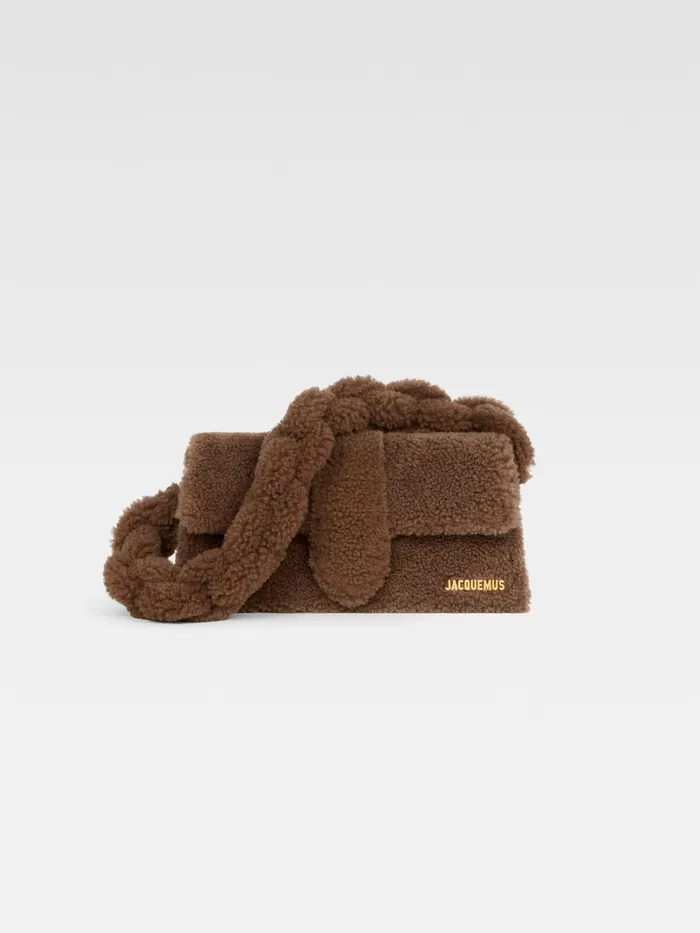 JACQUEMUS Bambinos Shearling Flap Bag Brown 8211 Women