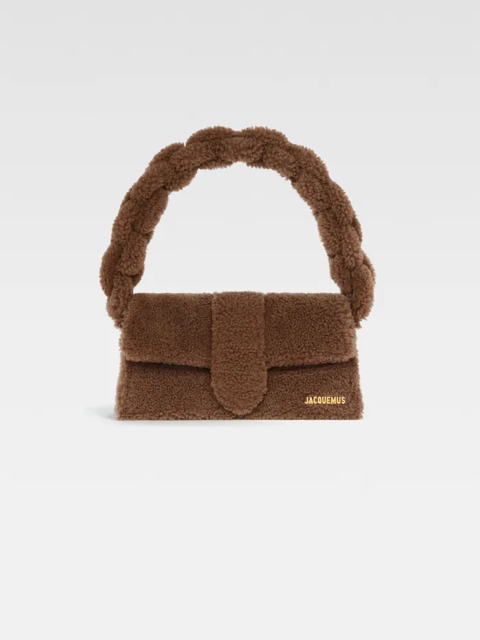 JACQUEMUS Bambinos Shearling Flap Bag Brown 8211 Women