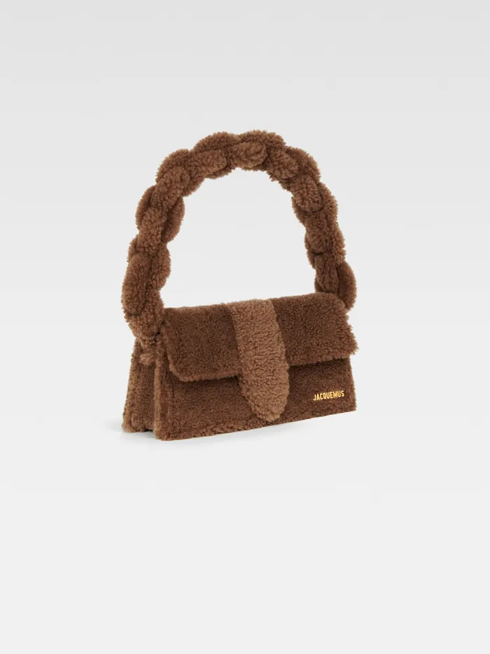JACQUEMUS Bambinos Shearling Flap Bag Brown 8211 Women