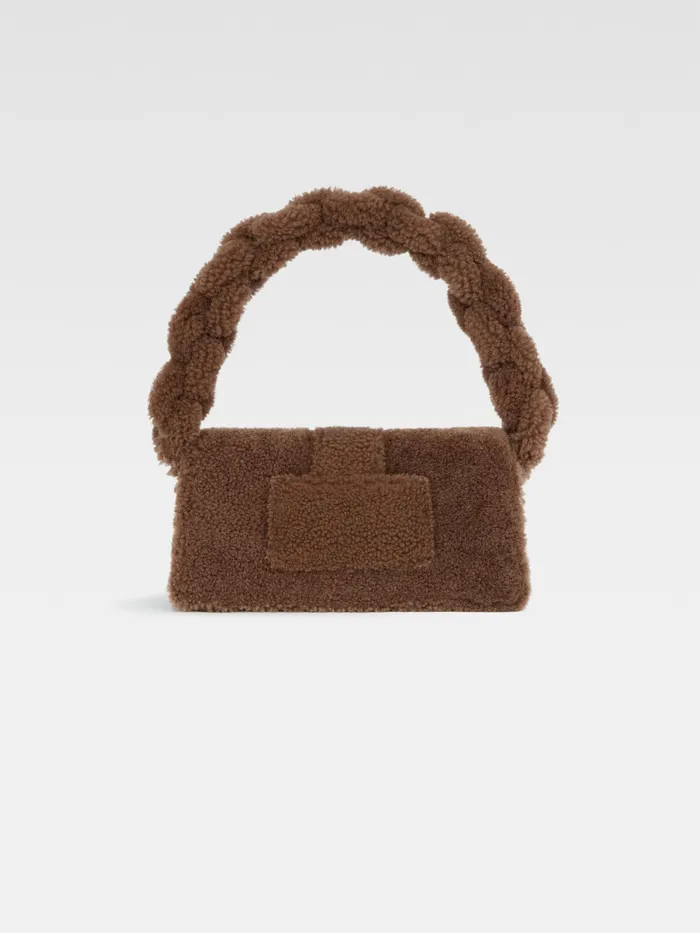 JACQUEMUS Bambinos Shearling Flap Bag Brown 8211 Women