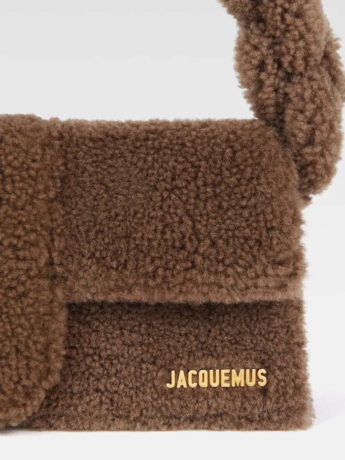 JACQUEMUS Bambinos Shearling Flap Bag Brown 8211 Women