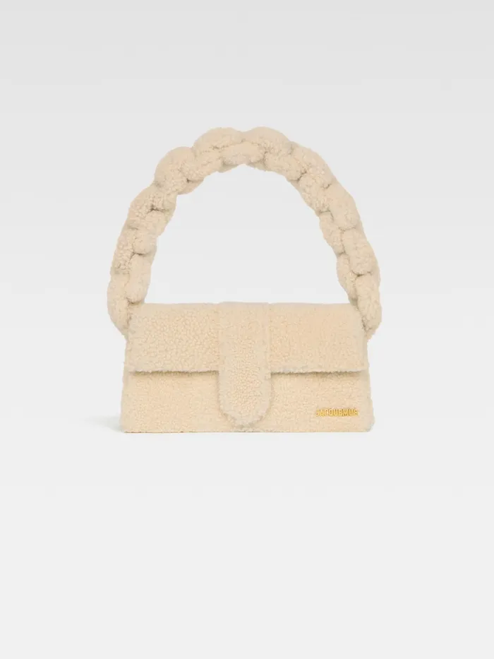 JACQUEMUS Bambinos Shearling Flap Bag Ivory 8211 Women