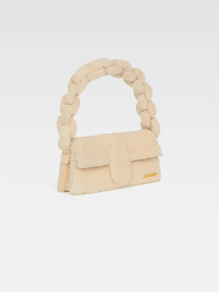 JACQUEMUS Bambinos Shearling Flap Bag Ivory 8211 Women