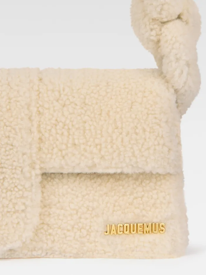 JACQUEMUS Bambinos Shearling Flap Bag Ivory 8211 Women