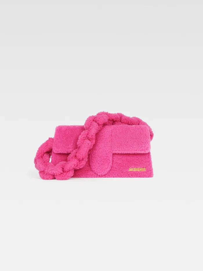 JACQUEMUS Bambinos Shearling Flap Bag Pink 8211 Women