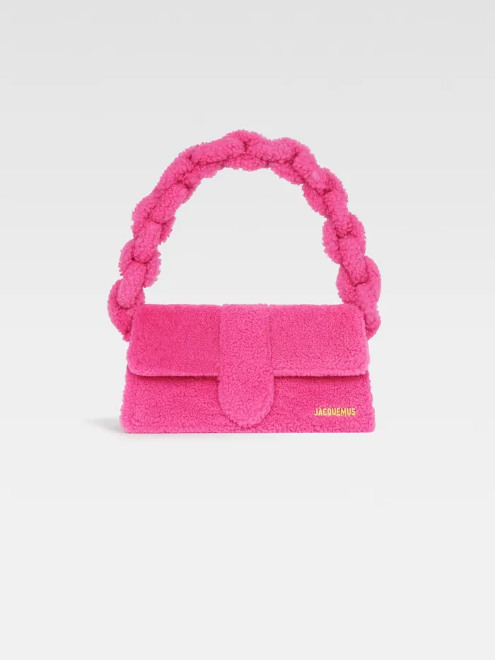 JACQUEMUS Bambinos Shearling Flap Bag Pink 8211 Women