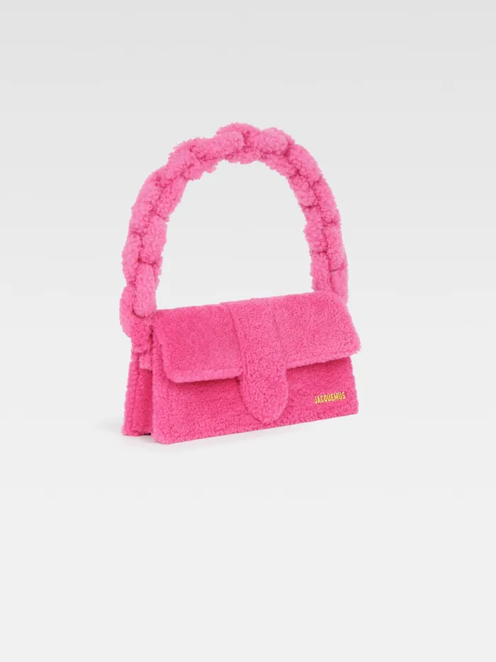 JACQUEMUS Bambinos Shearling Flap Bag Pink 8211 Women