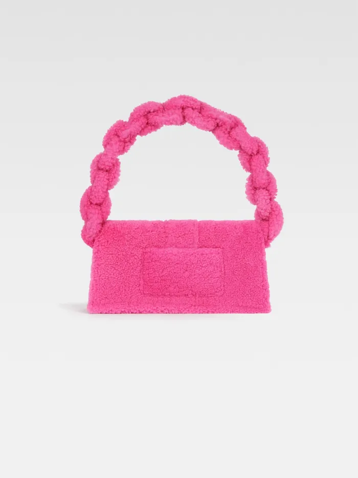 JACQUEMUS Bambinos Shearling Flap Bag Pink 8211 Women