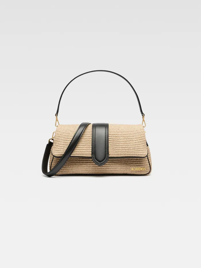 JACQUEMUS Bambinos Woven Puffed Flap Bag Ivoryblack 8211 Women