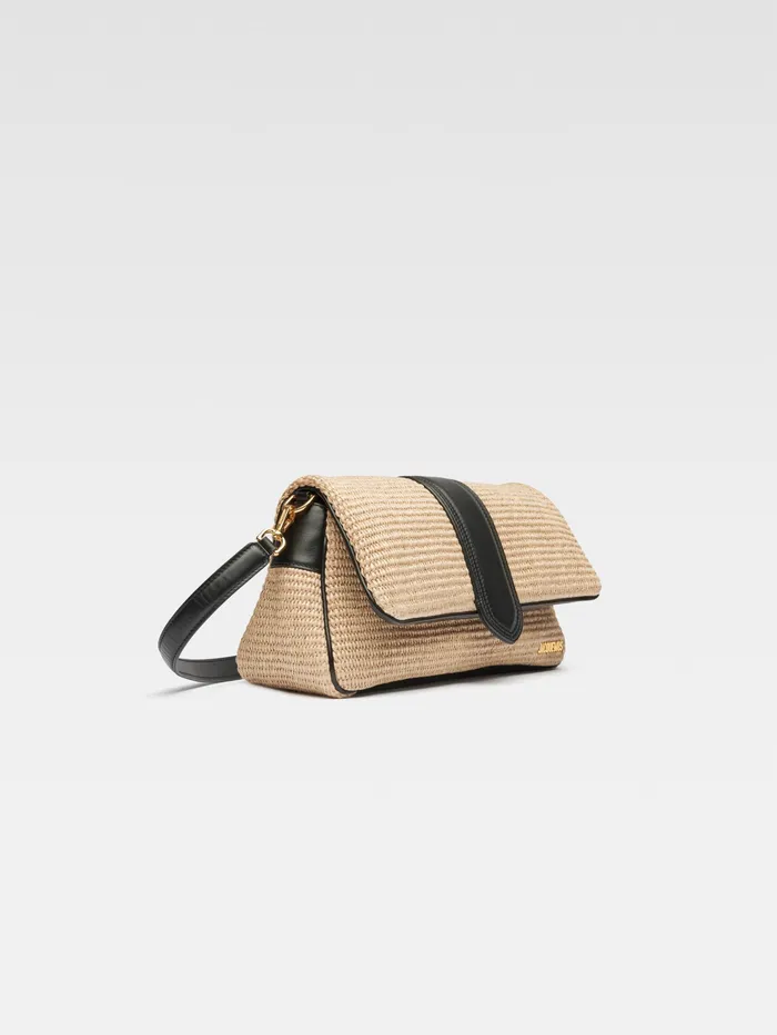 JACQUEMUS Bambinos Woven Puffed Flap Bag Ivoryblack 8211 Women