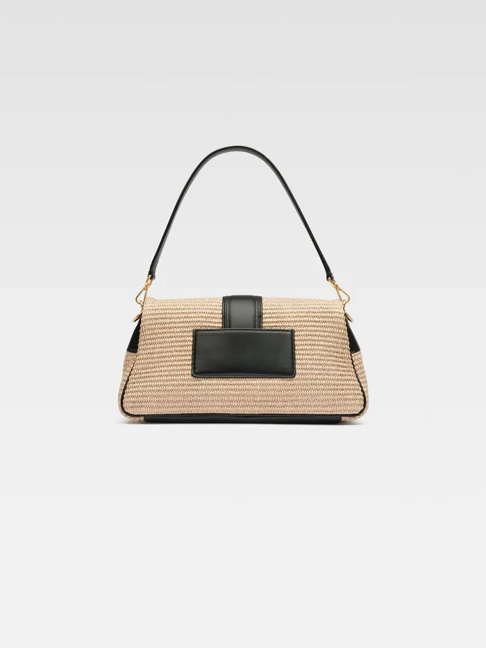 JACQUEMUS Bambinos Woven Puffed Flap Bag Ivoryblack 8211 Women
