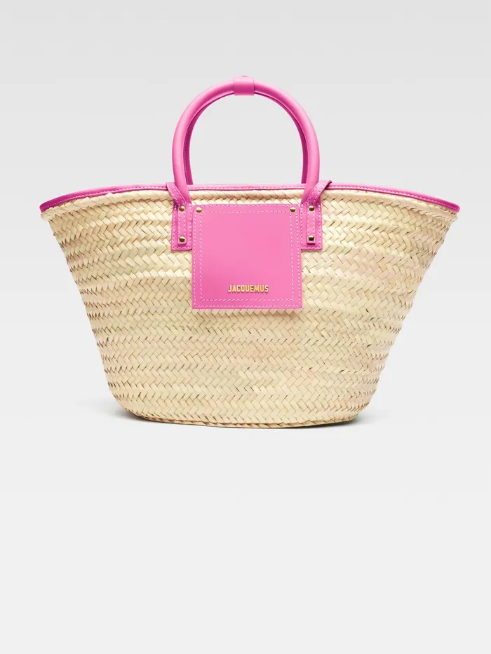 JACQUEMUS Baskets and Totebags Beach Basket Bag Neon Pink 8211 Women