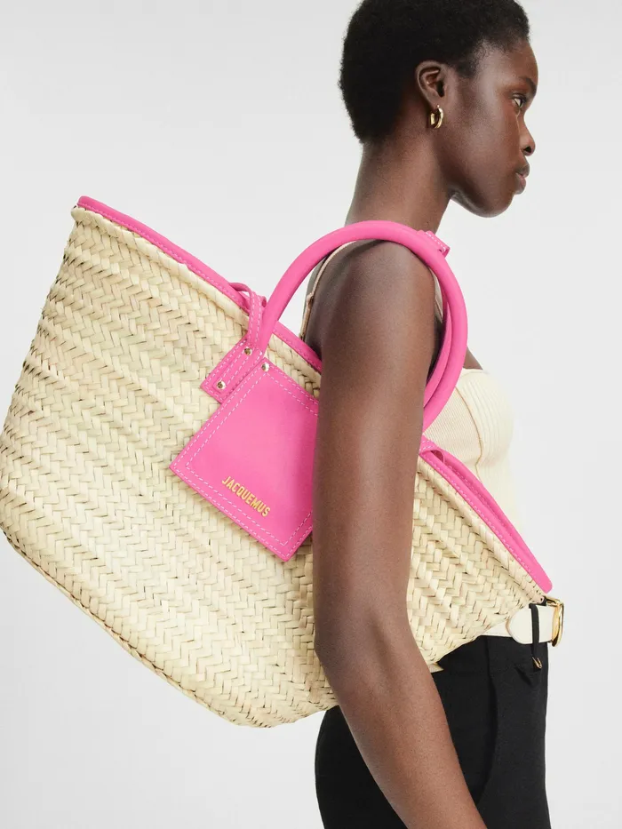 JACQUEMUS Baskets and Totebags Beach Basket Bag Neon Pink 8211 Women