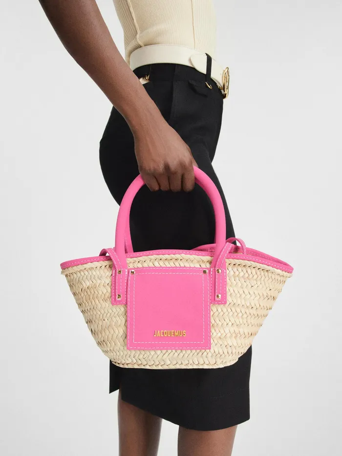 JACQUEMUS Baskets and Totebags Mini Beach Basket Bag Dark Pink 8211 Women
