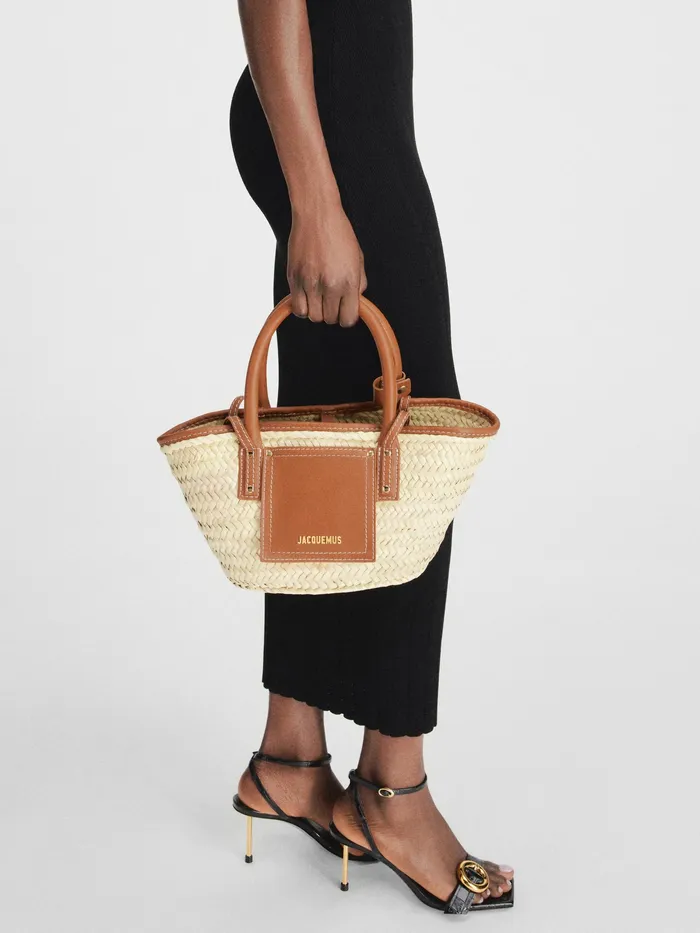 JACQUEMUS Baskets and Totebags Mini Beach Basket Bag Light Brown 8211 Women