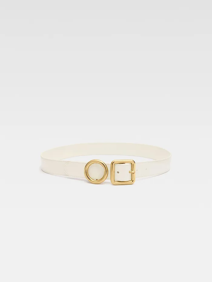 JACQUEMUS Belts Circle And Square Buckle Belt Light Ivory 8211 Women