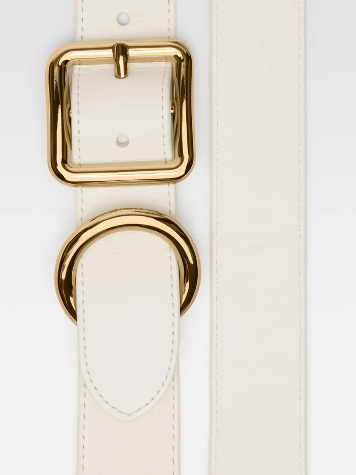 JACQUEMUS Belts Circle And Square Buckle Belt Light Ivory 8211 Women