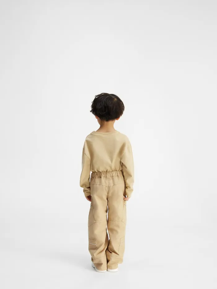 JACQUEMUS Bottoms Cargo Pants With Zip Pockets Dark Beige 8211 Kids