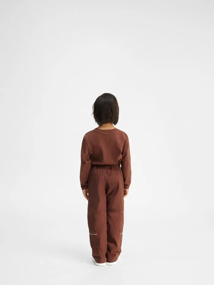 JACQUEMUS Bottoms Cargo Pants With Zip Pockets Dark Brown 8211 Kids
